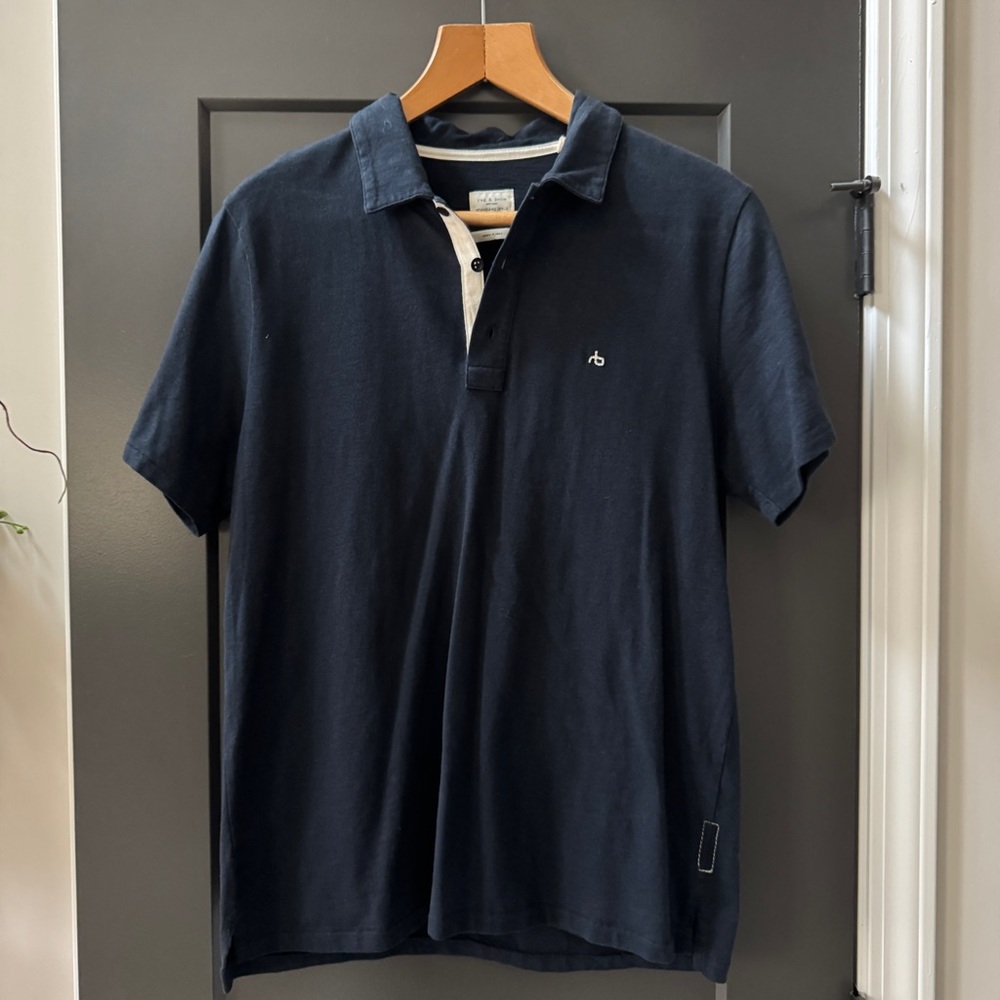 rag & bone Dark Blue Polo Shirt